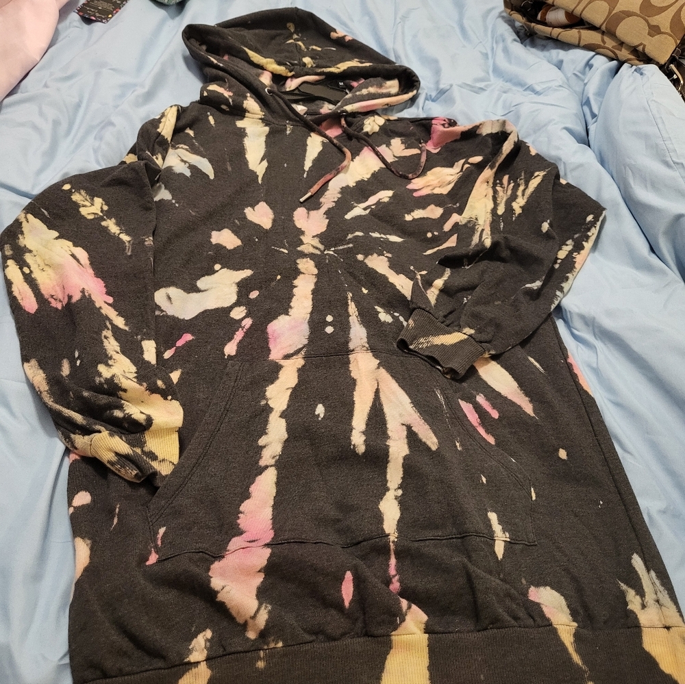 No Boundaries Black Tie-Dye Midi Dress - Picture 11 of 13